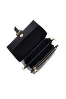 Woman Black Long Strap Leather Mini Crossbody Bag | Derimod Woman Black Long Strap Leather Mini Crossbody Bag | Derimod