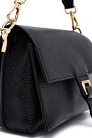 Woman Black Long Strap Leather Mini Crossbody Bag | Derimod Woman Black Long Strap Leather Mini Crossbody Bag | Derimod
