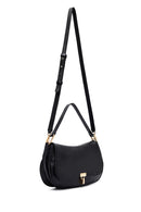 Woman Black Long Strap Leather Shoulder bag | Derimod Woman Black Long Strap Leather Shoulder bag | Derimod
