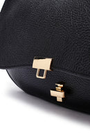 Woman Black Long Strap Leather Shoulder bag | Derimod Woman Black Long Strap Leather Shoulder bag | Derimod