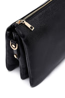 Woman Black Long Strap Leather Shoulder bag | Derimod Woman Black Long Strap Leather Shoulder bag | Derimod