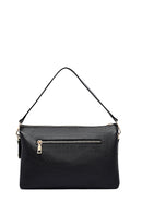 Woman Black Long Strap Leather Shoulder bag | Derimod Woman Black Long Strap Leather Shoulder bag | Derimod