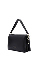 Woman Black Long Strap Leather Shoulder bag | Derimod Woman Black Long Strap Leather Shoulder bag | Derimod