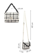 Women's White Long Strapped Patterned Fabric Crossbody Bag | Derimod Women's White Long Strapped Patterned Fabric Crossbody Bag | Derimod