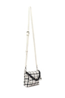 Women's White Long Strapped Patterned Fabric Crossbody Bag | Derimod Women's White Long Strapped Patterned Fabric Crossbody Bag | Derimod