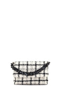 Women's White Long Strapped Patterned Fabric Crossbody Bag | Derimod Women's White Long Strapped Patterned Fabric Crossbody Bag | Derimod