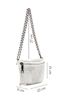 Women's White Long Strap Stone Cross Bag | Derimod Women's White Long Strap Stone Cross Bag | Derimod
