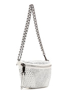 Women's White Long Strap Stone Cross Bag | Derimod Women's White Long Strap Stone Cross Bag | Derimod