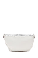 Women's White Long Strap Stone Cross Bag | Derimod Women's White Long Strap Stone Cross Bag | Derimod