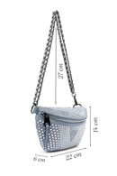 Women's Blue Long Strap Stone Crossbody Bag | Derimod Women's Blue Long Strap Stone Crossbody Bag | Derimod