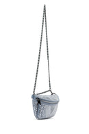 Women's Blue Long Strap Stone Crossbody Bag | Derimod Women's Blue Long Strap Stone Crossbody Bag | Derimod