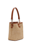 Women's Beige Long Strap Straw Crossbody Bag | Derimod Women's Beige Long Strap Straw Crossbody Bag | Derimod