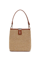 Women's Beige Long Strap Straw Crossbody Bag | Derimod Women's Beige Long Strap Straw Crossbody Bag | Derimod