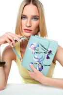 Kadın Mavi Uzun Askılı Desenli Kol Çantası | Derimod Kadın Mavi Uzun Askılı Desenli Kol Çantası | Derimod