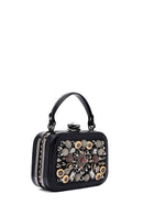 Kadın Siyah Uzun Askılı Taşlı Kol Çantası | Derimod Kadın Siyah Uzun Askılı Taşlı Kol Çantası | Derimod