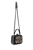 Kadın Siyah Uzun Askılı Taşlı Kol Çantası | Derimod Kadın Siyah Uzun Askılı Taşlı Kol Çantası | Derimod