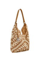 Women's Mink Straw Shoulder Bag | Derimod Women's Mink Straw Shoulder Bag | Derimod