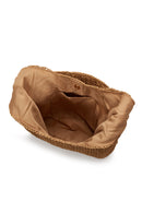 Women's Beige Straw Shoulder Bag | Derimod Women's Beige Straw Shoulder Bag | Derimod