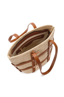 Women's Beige Straw Shoulder Bag | Derimod Women's Beige Straw Shoulder Bag | Derimod