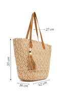 Women's Mink Straw Shoulder Bag | Derimod Women's Mink Straw Shoulder Bag | Derimod