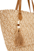 Women's Mink Straw Shoulder Bag | Derimod Women's Mink Straw Shoulder Bag | Derimod