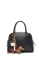 Kadın Siyah Uzun Askılı Aksesuarlı Deri Kol Çantası | Derimod Kadın Siyah Uzun Askılı Aksesuarlı Deri Kol Çantası | Derimod