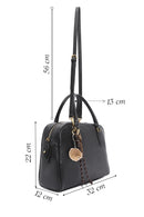 Kadın Siyah Uzun Askılı Aksesuarlı Deri Kol Çantası | Derimod Kadın Siyah Uzun Askılı Aksesuarlı Deri Kol Çantası | Derimod