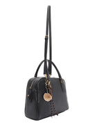 Kadın Siyah Uzun Askılı Aksesuarlı Deri Kol Çantası | Derimod Kadın Siyah Uzun Askılı Aksesuarlı Deri Kol Çantası | Derimod