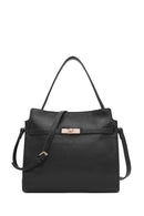 Women's Black Long Strap Classic Leather Shoulder Bag | Derimod Women's Black Long Strap Classic Leather Shoulder Bag | Derimod