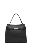 Women's Black Long Strap Classic Leather Shoulder Bag | Derimod Women's Black Long Strap Classic Leather Shoulder Bag | Derimod