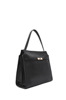 Women's Black Long Strap Classic Leather Shoulder Bag | Derimod Women's Black Long Strap Classic Leather Shoulder Bag | Derimod