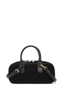 Kadın Siyah Uzun Askılı Süet Deri Kol Çantası | Derimod Kadın Siyah Uzun Askılı Süet Deri Kol Çantası | Derimod