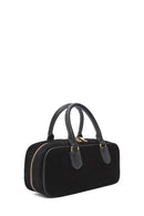 Kadın Siyah Uzun Askılı Süet Deri Kol Çantası | Derimod Kadın Siyah Uzun Askılı Süet Deri Kol Çantası | Derimod