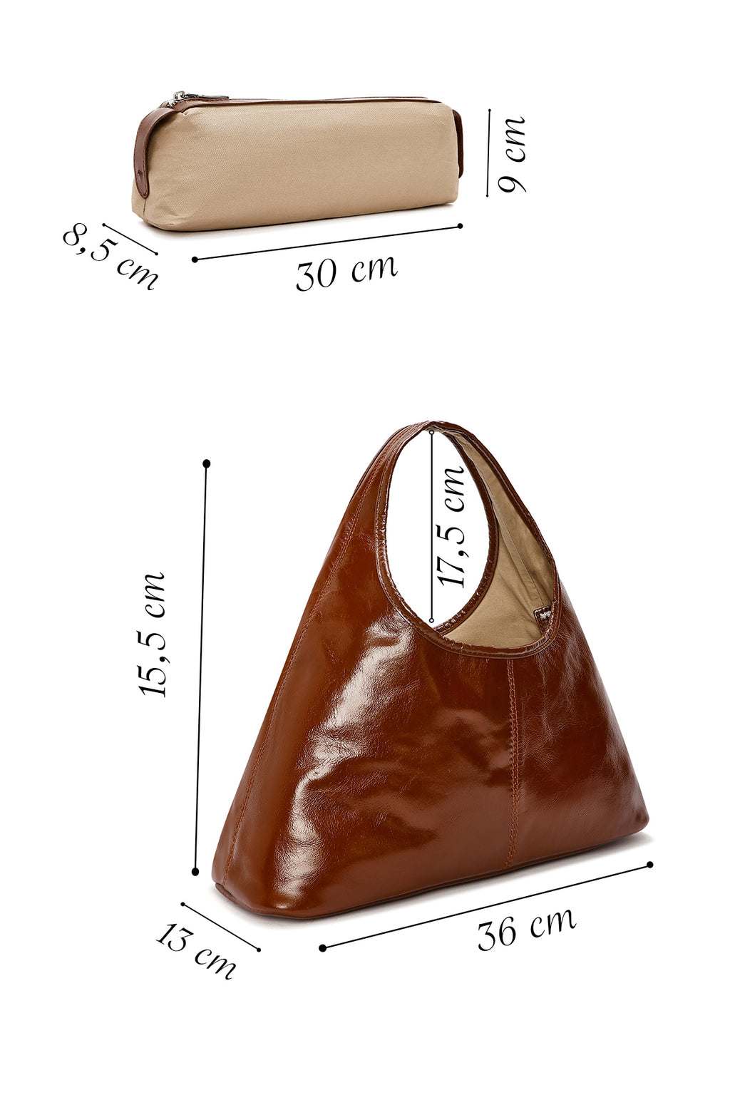 Kadın Kahverengi Mini Klasik Deri Kol Çantası