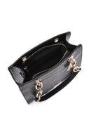 Women's Black Long Strap Crocodile Patterned Classic Shoulder Bag | Derimod Women's Black Long Strap Crocodile Patterned Classic Shoulder Bag | Derimod