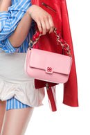 Women's Pink Long Chain Strap Mini Handbag | Derimod Women's Pink Long Chain Strap Mini Handbag | Derimod