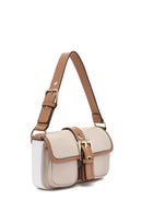 Women's Beige Buckle Detailed Shoulder Bag | Derimod Women's Beige Buckle Detailed Shoulder Bag | Derimod