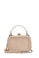 Kadın Bej Uzun Askılı Taşlı Mini Çapraz Çanta | Derimod Kadın Bej Uzun Askılı Taşlı Mini Çapraz Çanta | Derimod