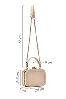 Kadın Bej Uzun Askılı Taşlı Mini Çapraz Çanta | Derimod Kadın Bej Uzun Askılı Taşlı Mini Çapraz Çanta | Derimod