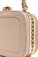 Kadın Bej Uzun Askılı Taşlı Mini Çapraz Çanta | Derimod Kadın Bej Uzun Askılı Taşlı Mini Çapraz Çanta | Derimod