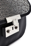 Kadın Siyah Uzun Askılı Taşlı Mini Kol Çantası | Derimod Kadın Siyah Uzun Askılı Taşlı Mini Kol Çantası | Derimod