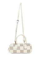 Women's White Long Strap Patterned Shoulder Bag | Derimod Women's White Long Strap Patterned Shoulder Bag | Derimod