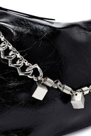 Kadın Siyah Uzun Askılı Zincir Detaylı Omuz Çantası | Derimod Kadın Siyah Uzun Askılı Zincir Detaylı Omuz Çantası | Derimod