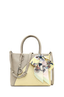 Women's Gray Long Strapped Accessorized Shoulder Bag | Derimod Women's Gray Long Strapped Accessorized Shoulder Bag | Derimod