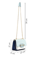Women's Navy Blue Long Chain Strap Classic Shoulder Bag | Derimod Women's Navy Blue Long Chain Strap Classic Shoulder Bag | Derimod