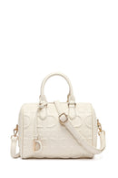 Women's White Long Strap Printed Shoulder Bag | Derimod Women's White Long Strap Printed Shoulder Bag | Derimod