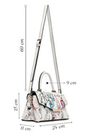 Woman Cream Long Strap Printed Handbag | Derimod Woman Cream Long Strap Printed Handbag | Derimod