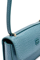 Women's Blue Printed Long Strap Crossbody Bag | Derimod Women's Blue Printed Long Strap Crossbody Bag | Derimod