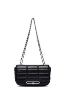 Kadın Siyah Uzun Askılı Kapitone Mini Çapraz Çanta | Derimod Kadın Siyah Uzun Askılı Kapitone Mini Çapraz Çanta | Derimod
