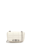 Women's Cream Long Strap Quilted Mini Crossbody Bag | Derimod Women's Cream Long Strap Quilted Mini Crossbody Bag | Derimod